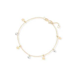 W.KRUK Bransoletka złota celebrytka z gwiazdkami