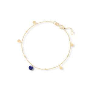 W.KRUK Bransoletka złota celebrytka z lapis lazuli