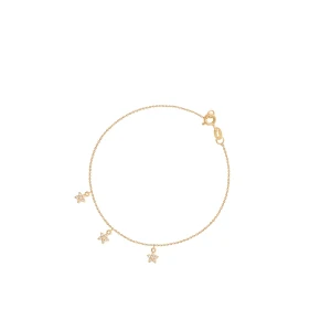 W.KRUK Bransoletka złota gwiazdki z cyrkoniami