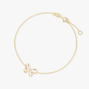 W.KRUK - Bransoletka złota kokardka z cyrkonią