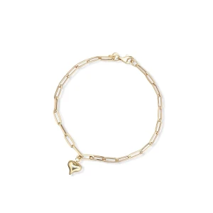 W.KRUK - Bransoletka złota paper clip serce