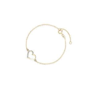 W.KRUK Bransoletka złota z cyrkoniami serce