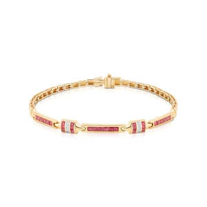 W.KRUK - Bransoletka złota z diamentami i rubinami