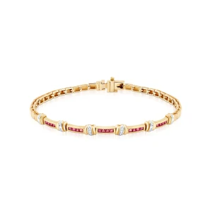 W.KRUK - Bransoletka złota z diamentami i rubinami
