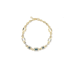 W.KRUK Bransoleta złota z diamentami i szafirami