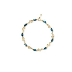 W.KRUK - Bransoletka złota z diamentami i topazami