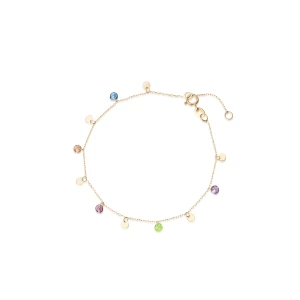 W.KRUK - Bransoletka złota z kolorowymi cyrkoniami