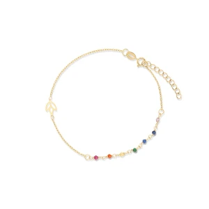 W.KRUK Bransoleta złota z kolorowymi cyrkoniami