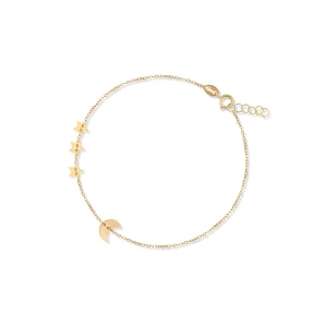 W.KRUK Bransoletka złota z księżycem i gwiazdami