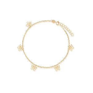 W.KRUK Bransoleta złota z motylami