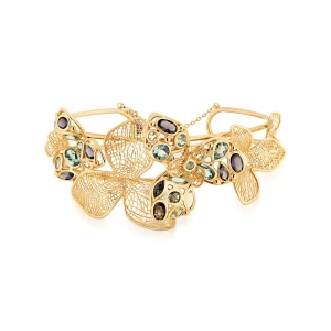 W.KRUK Bransoleta złota z motywem kwiatowym