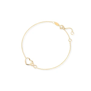 W.KRUK Bransoletka złota z motywem serca i nieskończoności