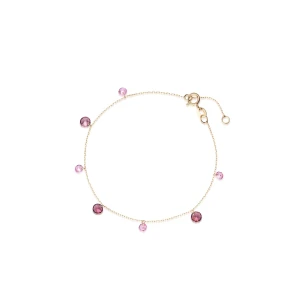 W.KRUK Bransoleta złota z różowymi cyrkoniami