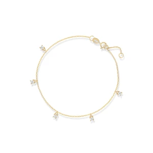 W.KRUK - Bransoletka złota z wiszącymi cyrkoniami