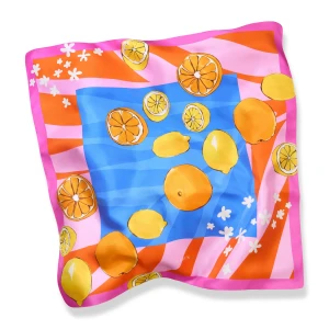 W.KRUK - Chusta Jedwabna Kwiaty Nocy Cytrusy FASHION