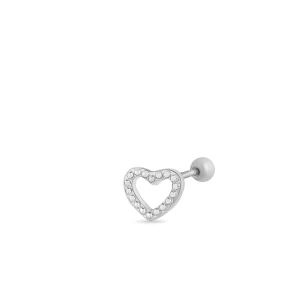 W.KRUK Kolczyk srebrny serce