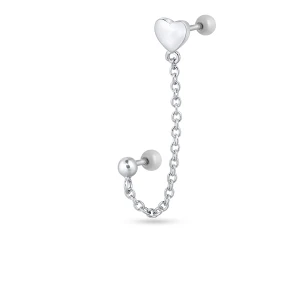 W.KRUK Kolczyk srebrny z łańcuszkiem