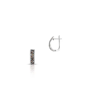 W.KRUK - Kolczyki białe złoto z brązowymi brylantami