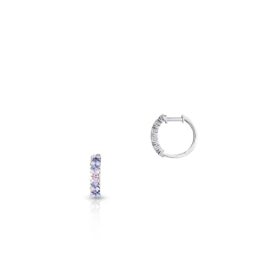 W.KRUK Kolczyki białe złoto z brylantami i szafirami