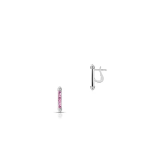 W.KRUK - Kolczyki białe złoto z diamentami i różowymi szafirami