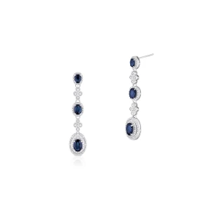 W.KRUK Kolczyki białe złoto z diamentami i szafirami