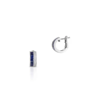 W.KRUK Kolczyki białe złoto z diamentami i szafirami