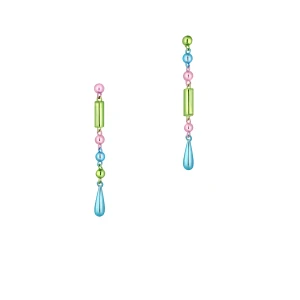 W.KRUK - Kolczyki Color Drops Princess Club