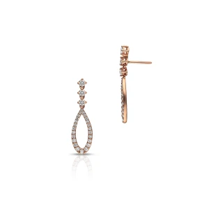 W.KRUK Kolczyki różowe złoto z brylantami