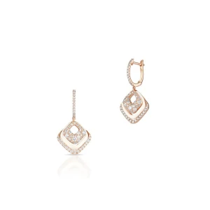 W.KRUK - Kolczyki różowe złoto z brylantami i agatami