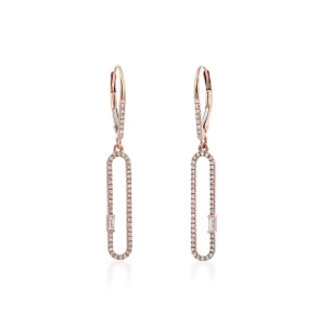 W.KRUK Kolczyki różowe złoto z diamentami
