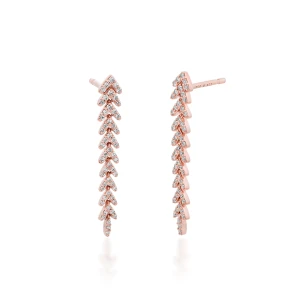 W.KRUK Kolczyki różowe złoto z diamentami