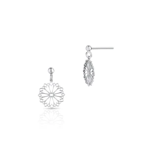 W.KRUK - Kolczyki srebrne ażurowy kwiat