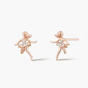 W.KRUK Kolczyki srebrne Balerina