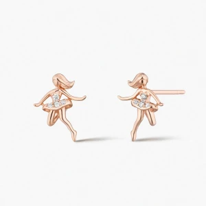 W.KRUK Kolczyki srebrne Balerina