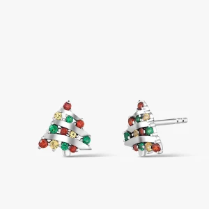 W.KRUK - Kolczyki srebrne choinki