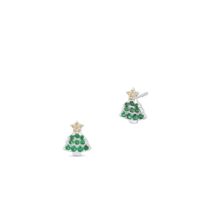 W.KRUK - Kolczyki srebrne choinki z gwiazdką