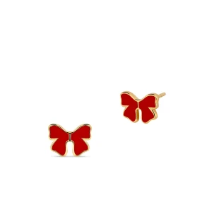 W.KRUK Kolczyki srebrne czerwone kokardy