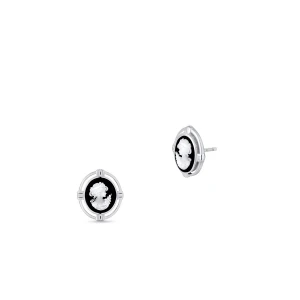 W.KRUK Kolczyki srebrne kamea