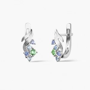 W.KRUK Kolczyki srebrne KOI