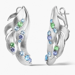 W.KRUK Kolczyki srebrne KOI