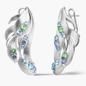 W.KRUK Kolczyki srebrne KOI