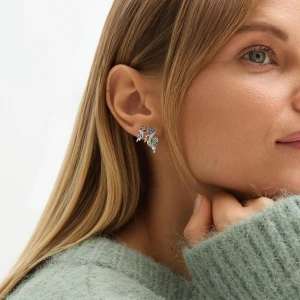 W.KRUK Kolczyki srebrne KOI