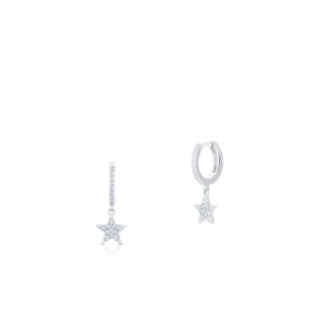 W.KRUK Kolczyki srebrne koła gwiazdki