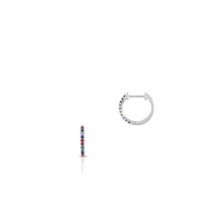 W.KRUK Kolczyki srebrne koła z kolorowymi cyrkoniami