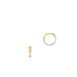 Zdjęcie produktu W.KRUK Kolczyki srebrne kółka z cyrkoniami