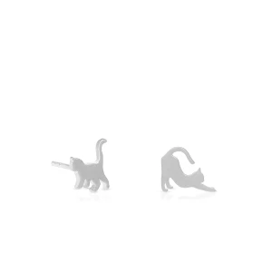 W.KRUK Kolczyki srebrne koty