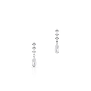 W.KRUK Kolczyki srebrne kropla z cyrkoniami
