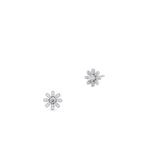 W.KRUK Kolczyki srebrne kwiatuszki z cyrkoniami