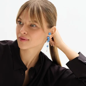 W.KRUK Kolczyki srebrne Kwiaty Nocy Niezapominajki