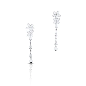 W.KRUK - Kolczyki srebrne Kwiaty Nocy Biały Bez